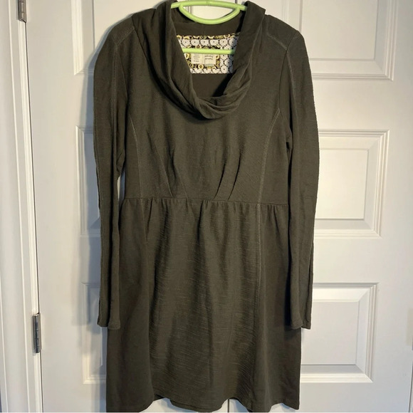 Anthropologie Saturday Sunday Med Cowl Neck Long Sleeve Sweater Dress Green - Picture 1 of 8